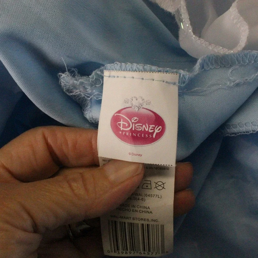 Disney Princess Cinderella Dress Up Costume Size 4-6 Blue Sparkle Cottagecore